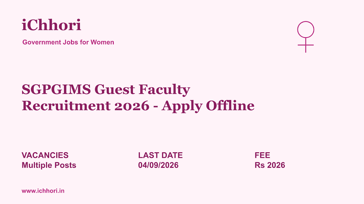 SGPGIMS Guest Faculty Recruitment 2026 - Apply Offline - iChhori