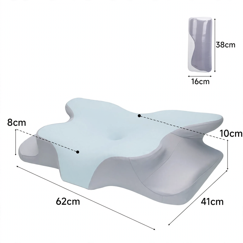 Butterfly-shaped memory foam neck support pillow