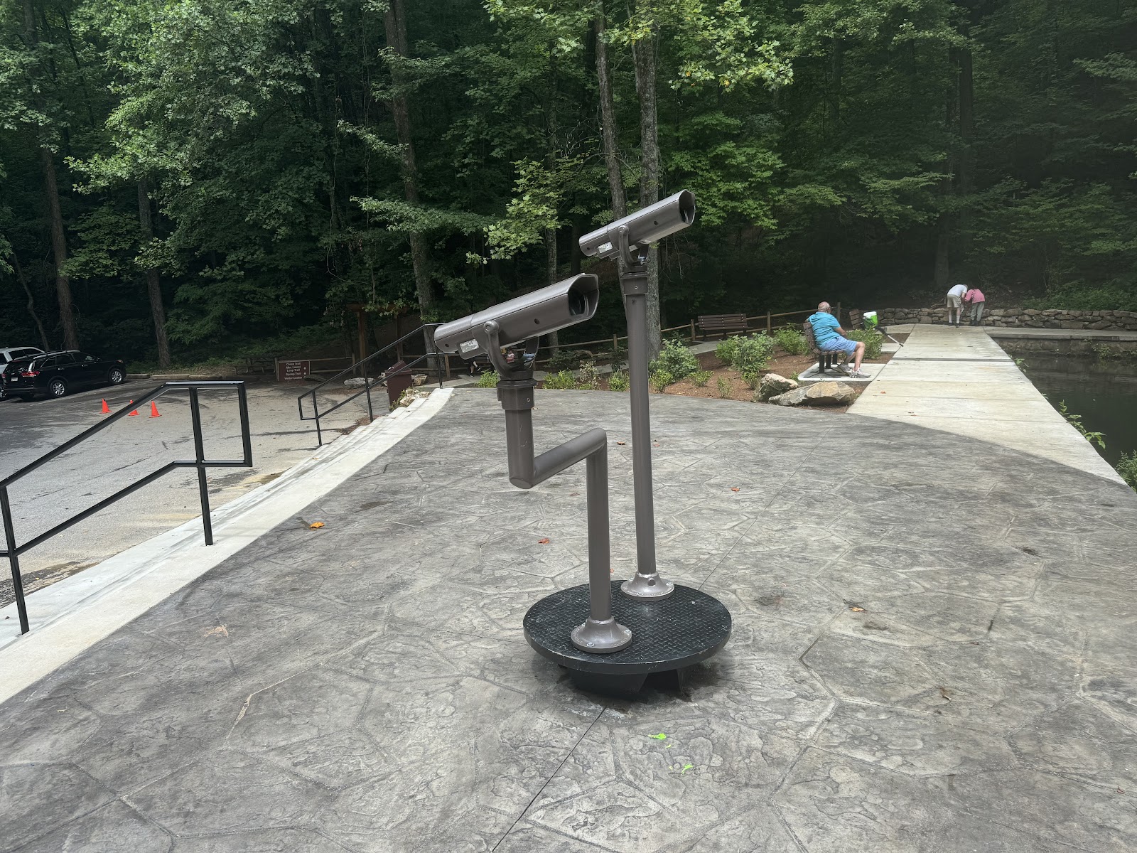 The overlook deck and North Georgia mountain views at Amicalola Falls State Park