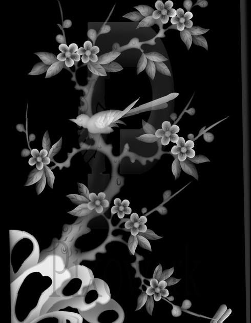 +2021 idées de Motif bmp Flower and Bird Grayscale