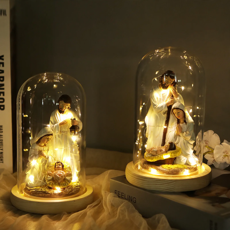 Dekorative Krippenszene mit LED-Beleuchtung