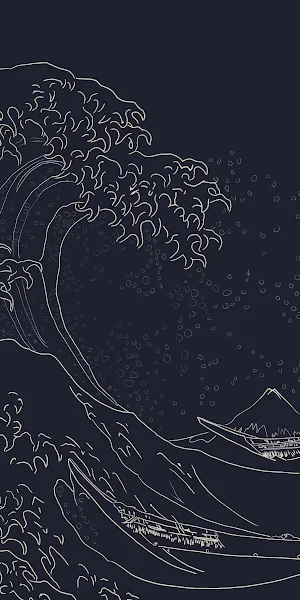 The Great Wave Off Kanagawa 4K Wallpaper Background