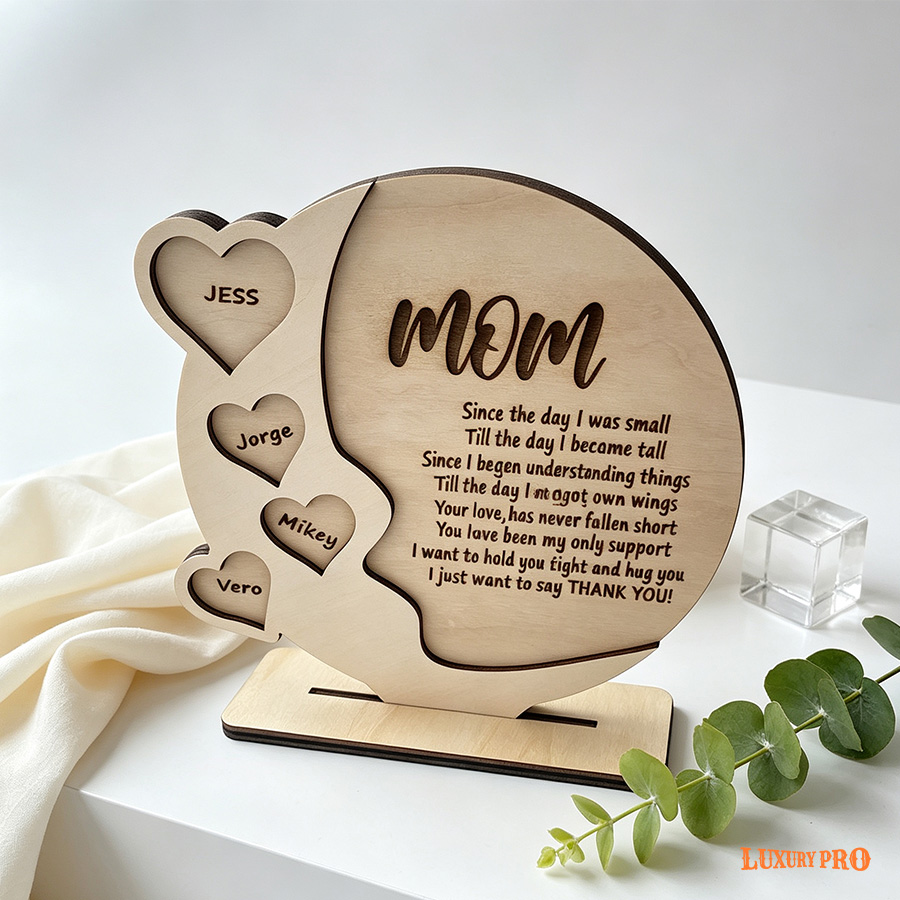 Mother's Day Wooden Heart Ornament