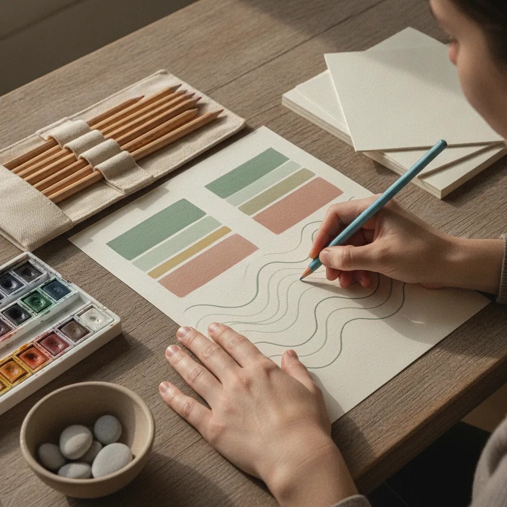 Repetitive drawing patterns and calming materials for emotional regulation
