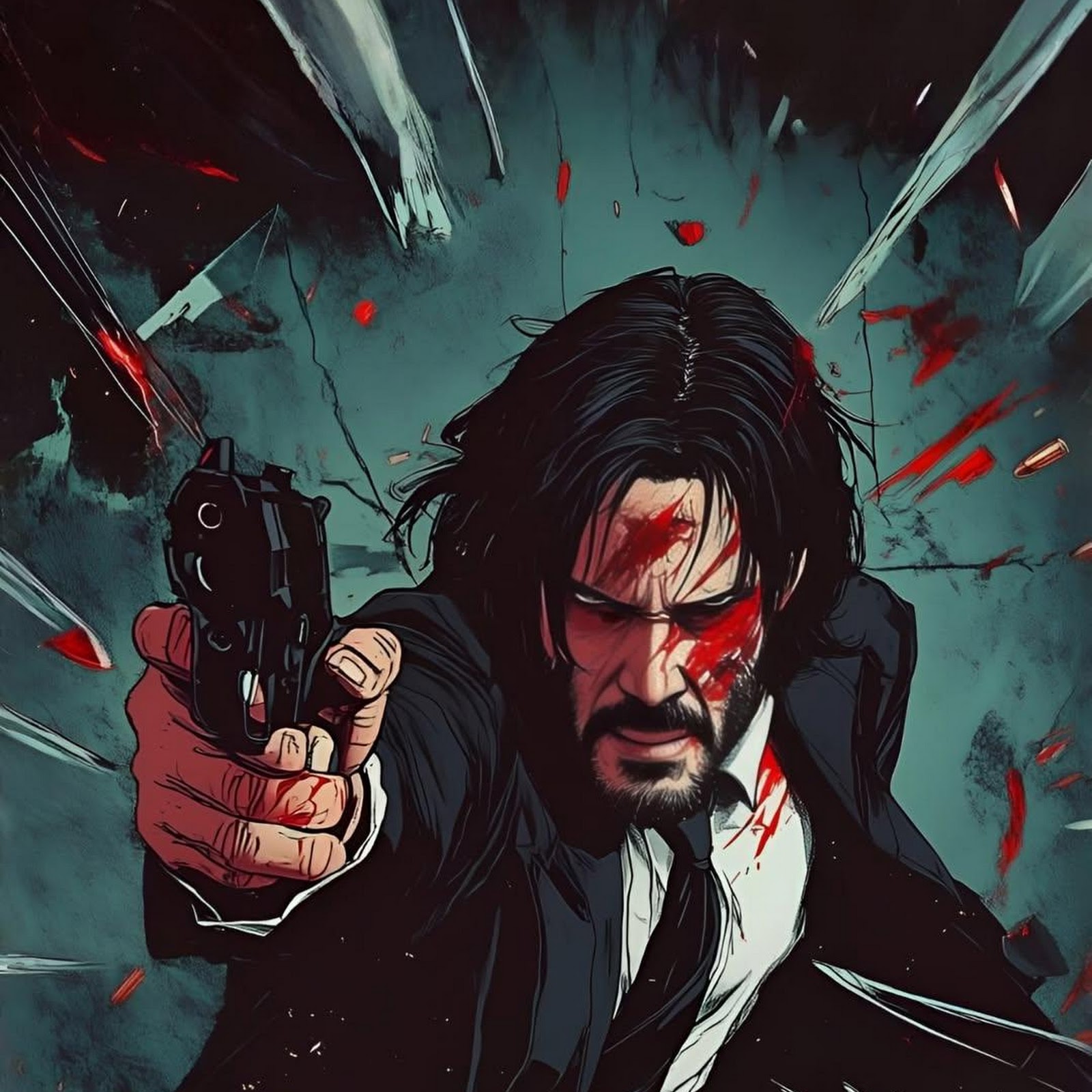 Download John Wick, Keanu Reeves, Action Movie, Gunfight Full HD iPhone
