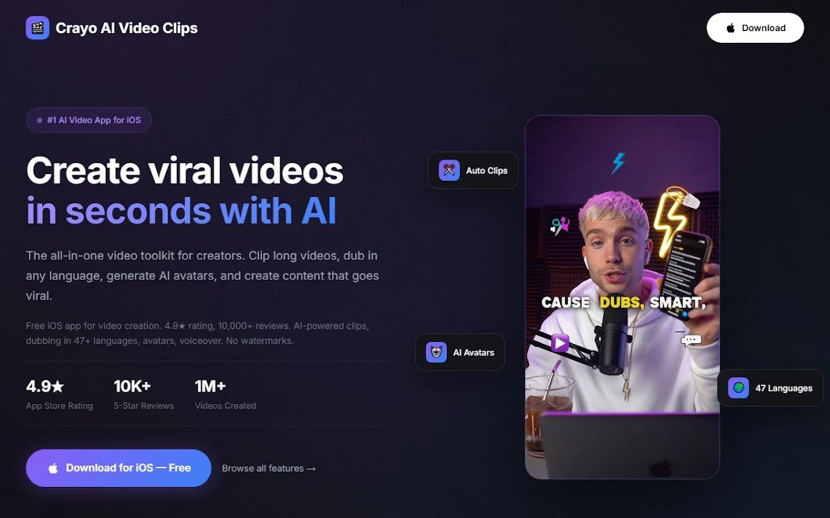 Captura de Create Viral Video clips with AI