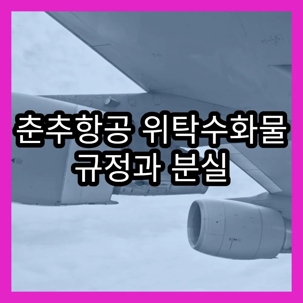 춘추항공 위탁수화물 규정과 분실 시 대처법