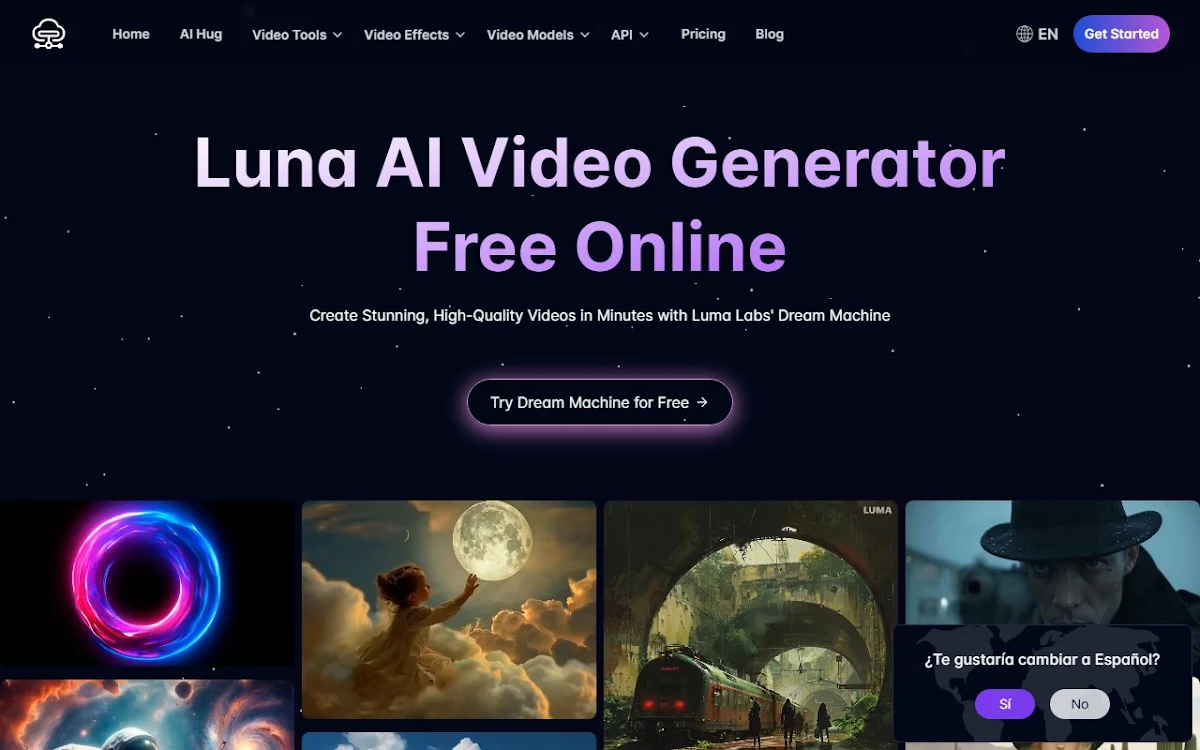 Captura de Luma AI Video Generator by Dream Machine