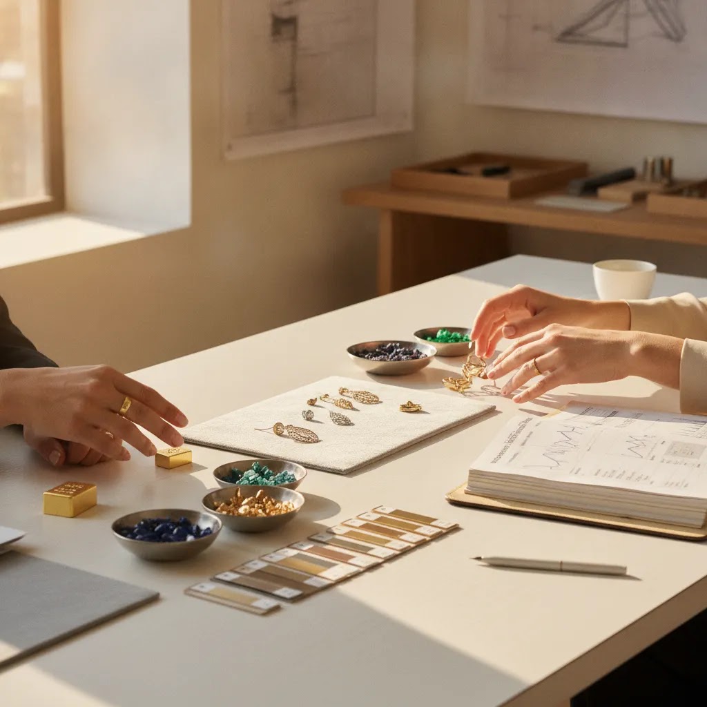 Royi Sals ethical manufacturing commitments reflected in an ethical jewelry B2B review process with prototypes and sourcing materials