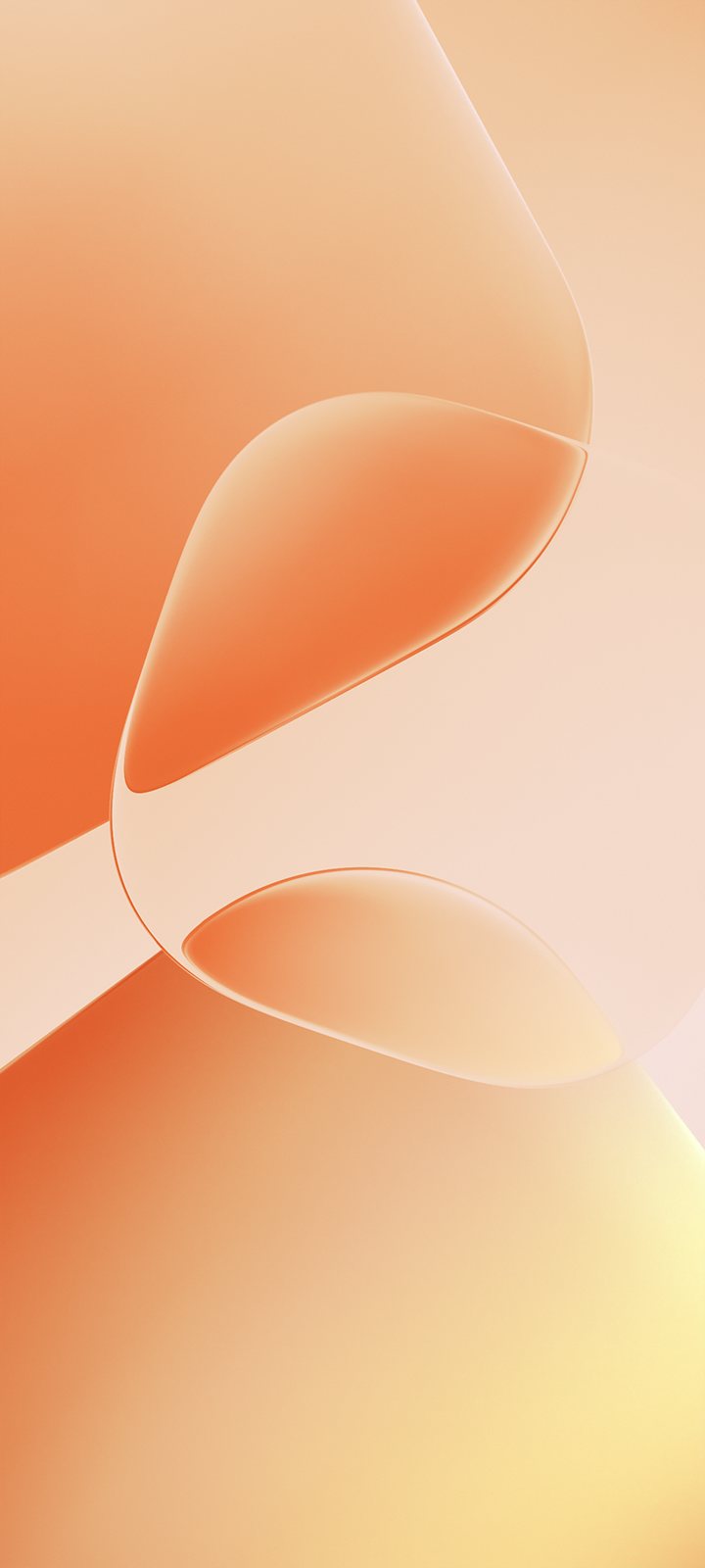 Flowing Orange Peach Gradient Shapes - Abstract Digital Art iPhone Wallpaper (720x1600)