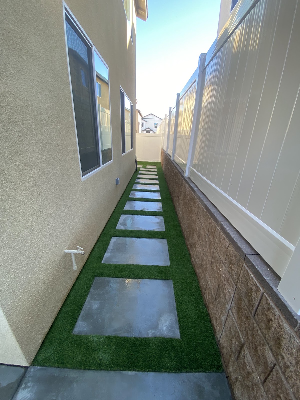 Modern concrete patio