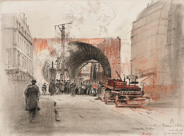 Travaux du métropolitain rue Danton et boulevard Saint André le caisson 6ème arr