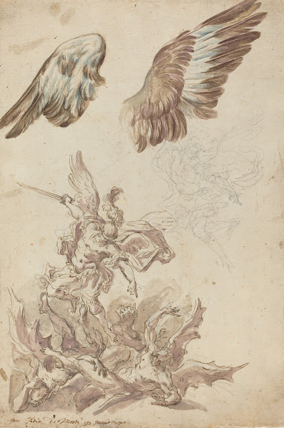 Studies for Saint Michael Defeating the Rebel Angels