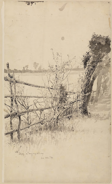 Uferweg an der Amper bei Haag 1884