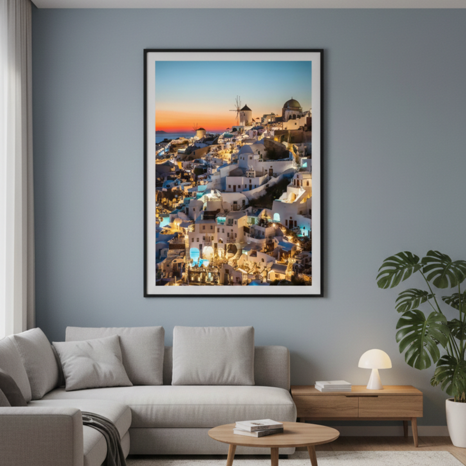 Santorini Sunset: The Golden Hour Over Oia Wall art, travel poster  - Image 3