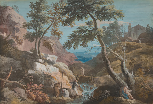 Mountainous Landscape with Hermits 16761730