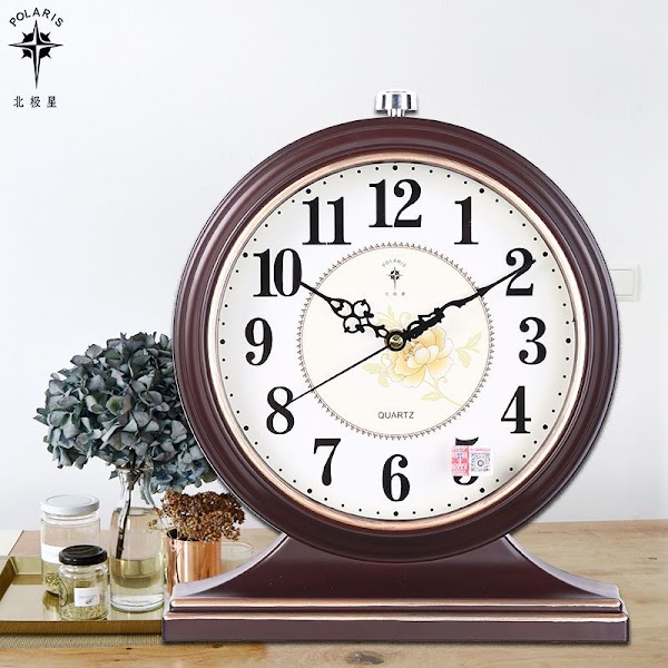 Jam Meja Wood Retro Jam Meja Kayu Senyap