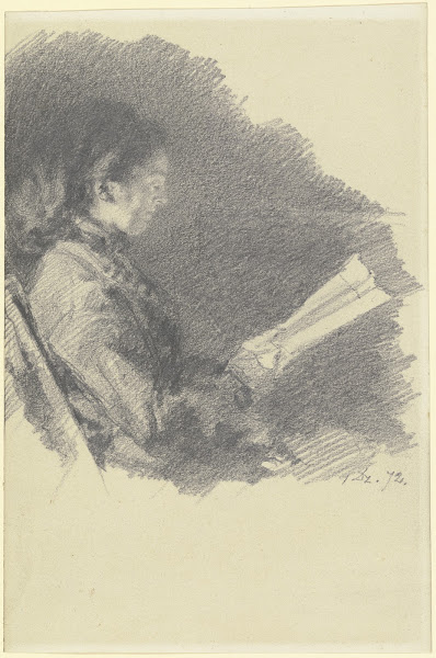 Woman reading in an armchair 1872