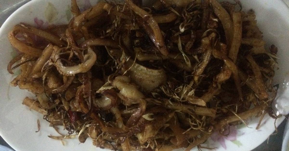 Mực một nắng xào sả ớt
