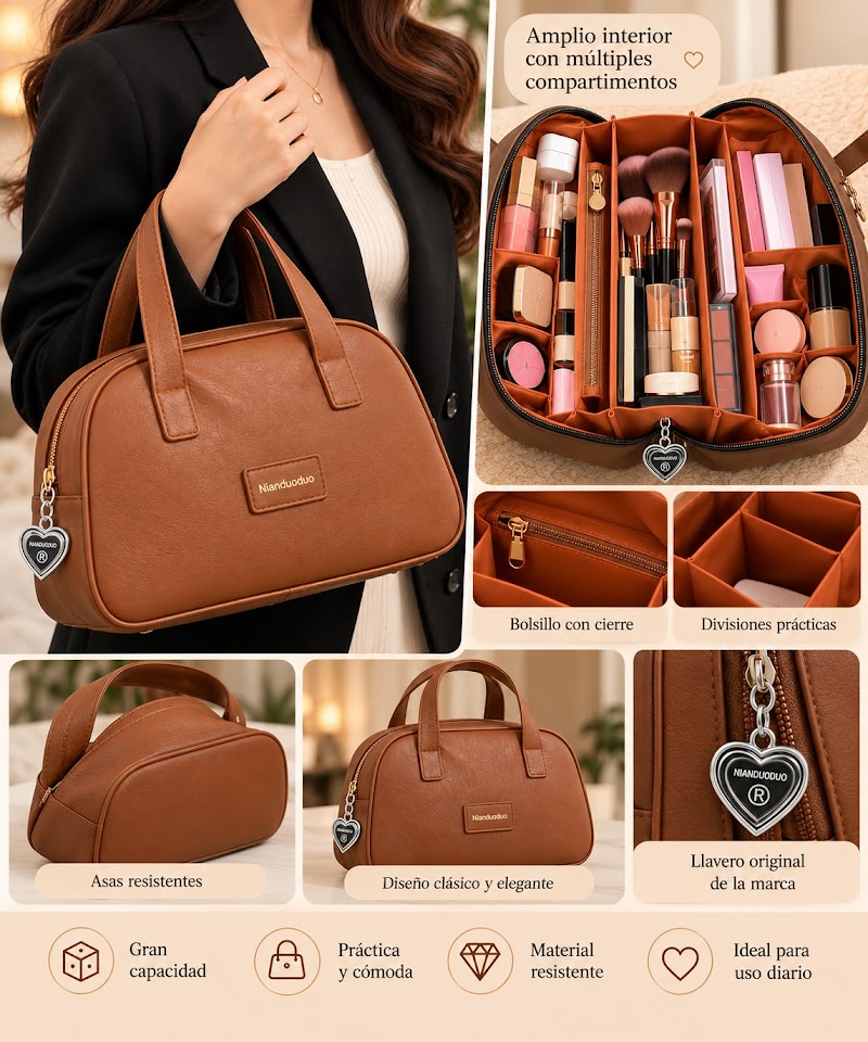 Cartera organizadora de maquillajes con asas · foto 2