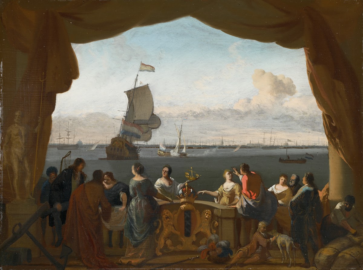 Allegory of the flourishing Amsterdam maritime trade 1650 1699