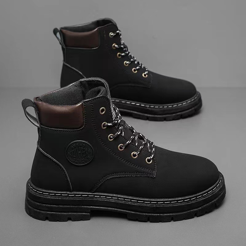 Modische Herren-Stiefeletten, Plateausohle, gefüttert