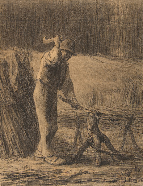 Woodcutter Trimming Faggots 185354
