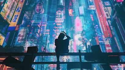 Longing Cyberpunk Neon Lights 4K Wallpaper Background