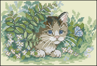 DIM06957 Kitten And Butterfly