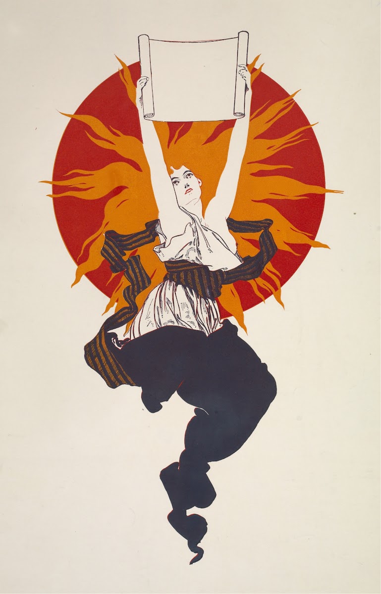 Woman holds up a scroll 1893   1897