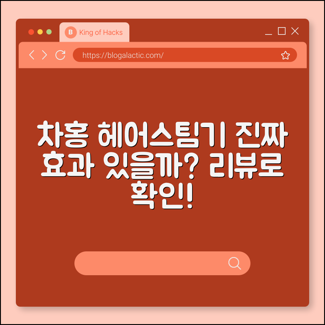 차홍 헤어스팀기, 진짜 효과가 있을까요?