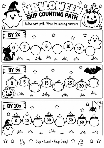HALLOWEEN SKIP COUNTING PATH