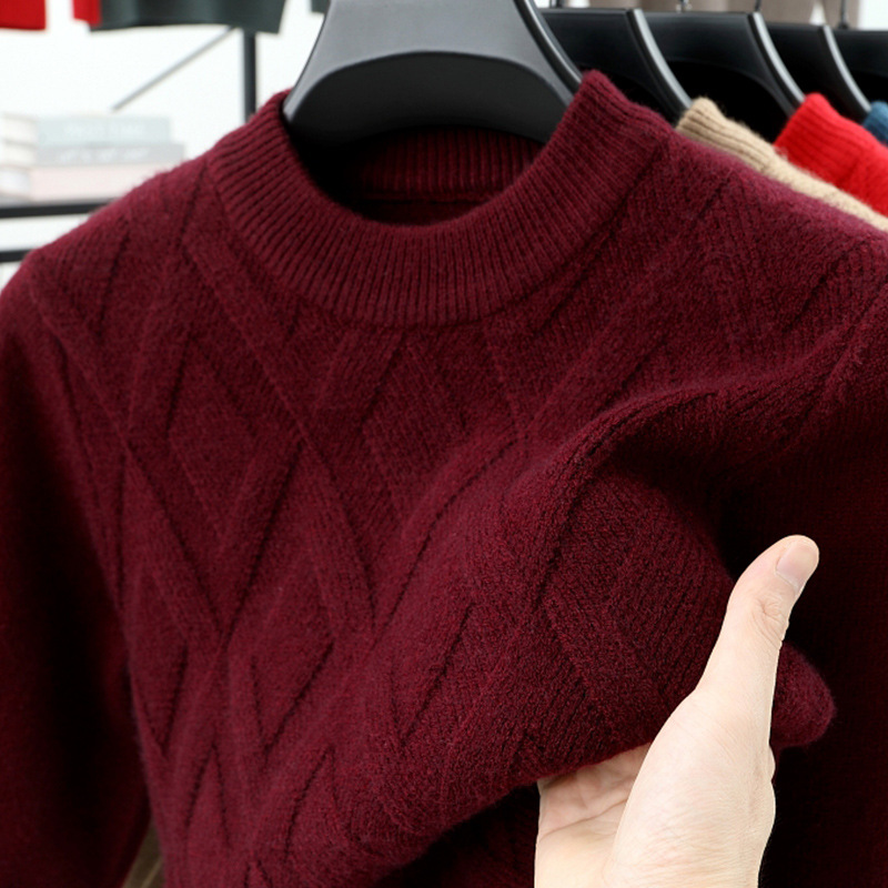 Men's Wool Sweater, Stand-up Collar, Warm, Large Sizes