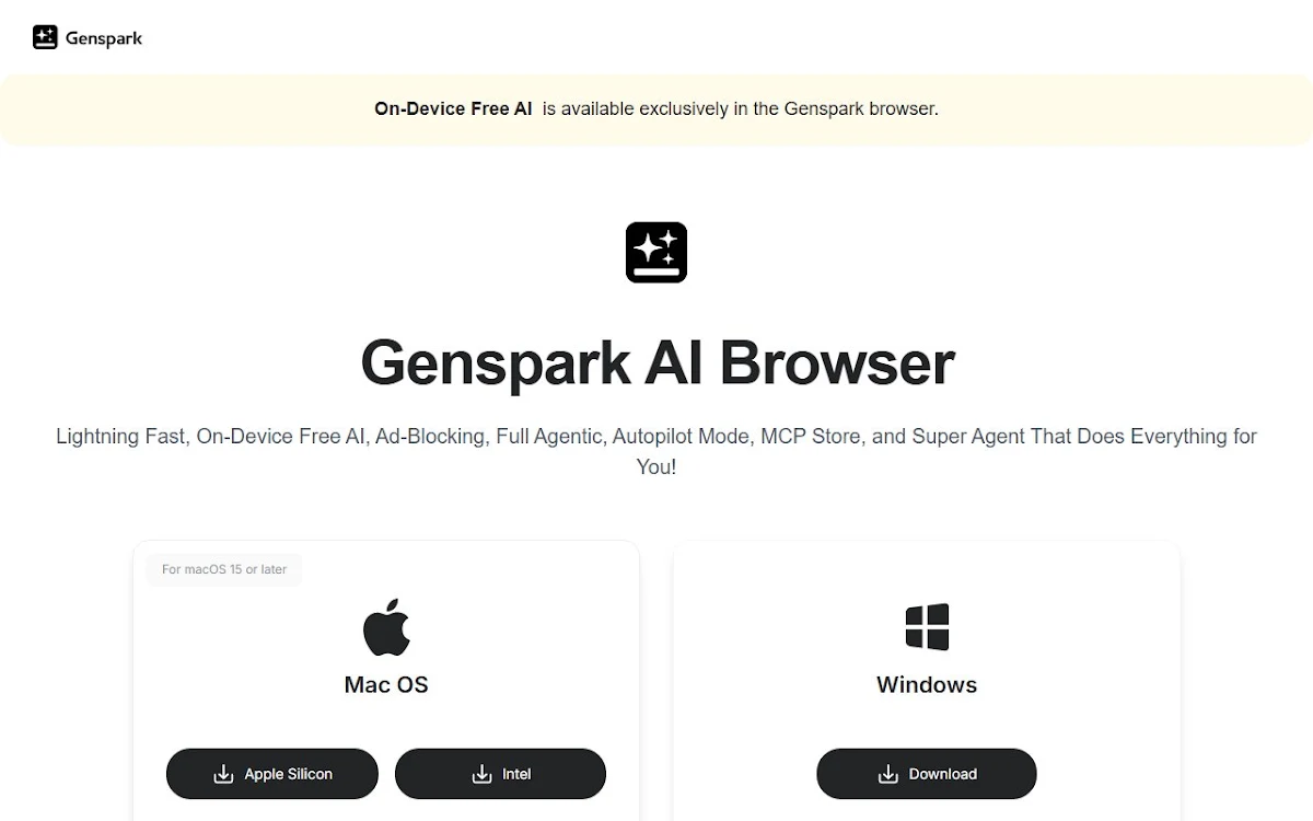 Captura de GenSpark Browser