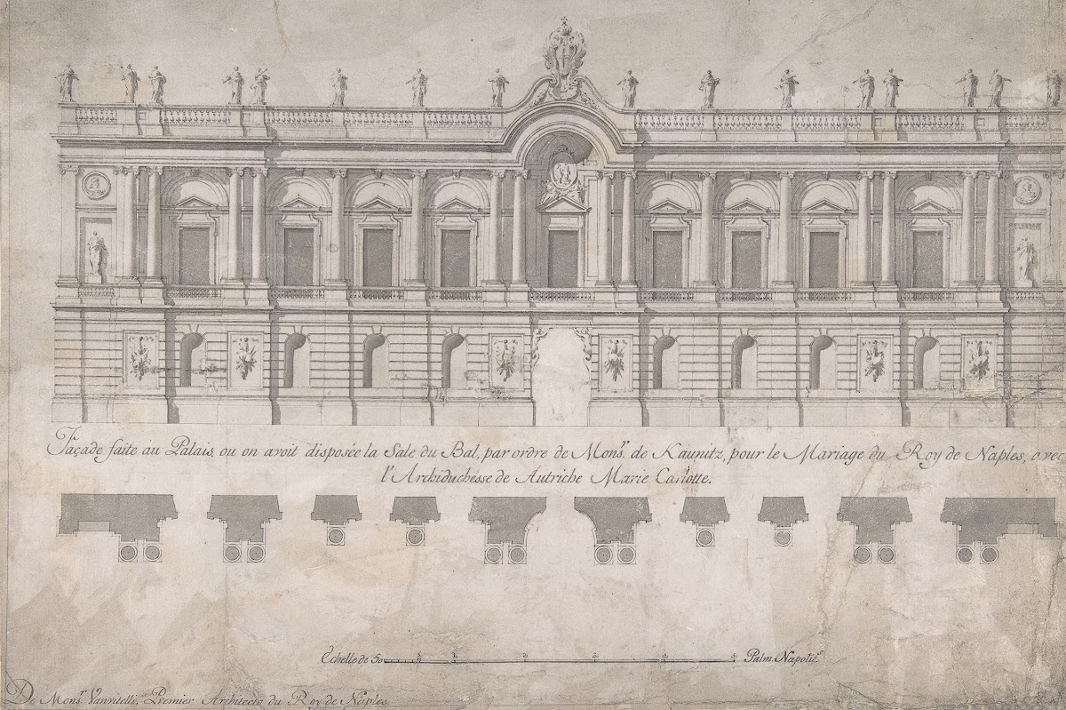 Façade of Palace decorated for the Marriage of the King of Naples to the Archduc