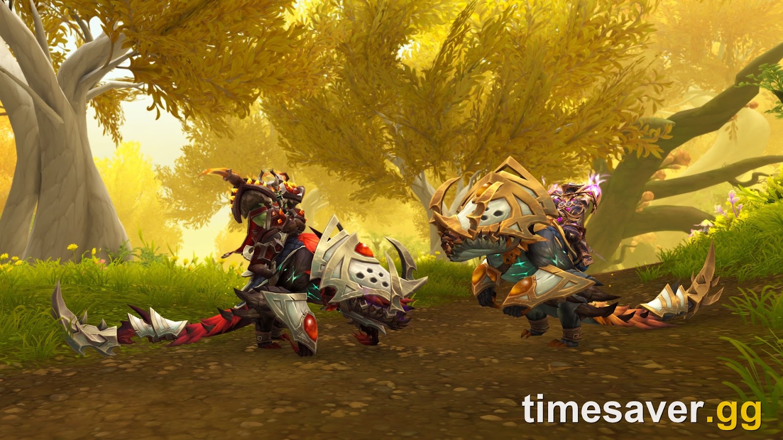 Vicious Lightbloom Boar — the WoW Midnight Season 2 rated-PvP mount, shown in Horde and Alliance variants