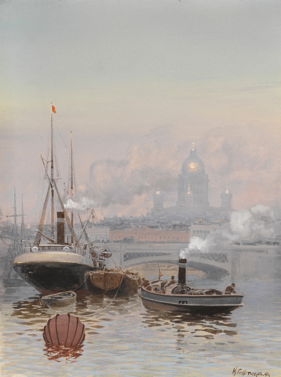 View Of Kazan Cathedral From The Neva 1891