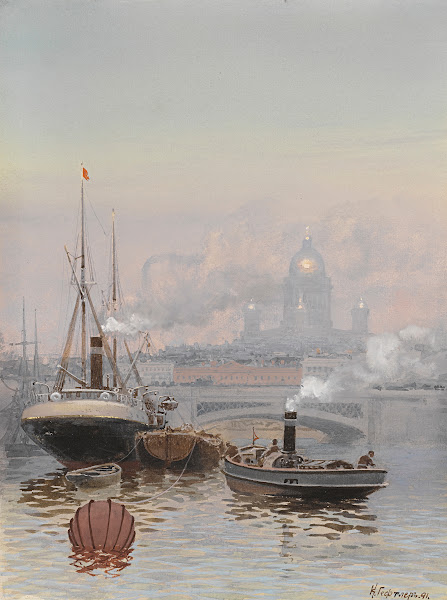 View Of Kazan Cathedral From The Neva 1891