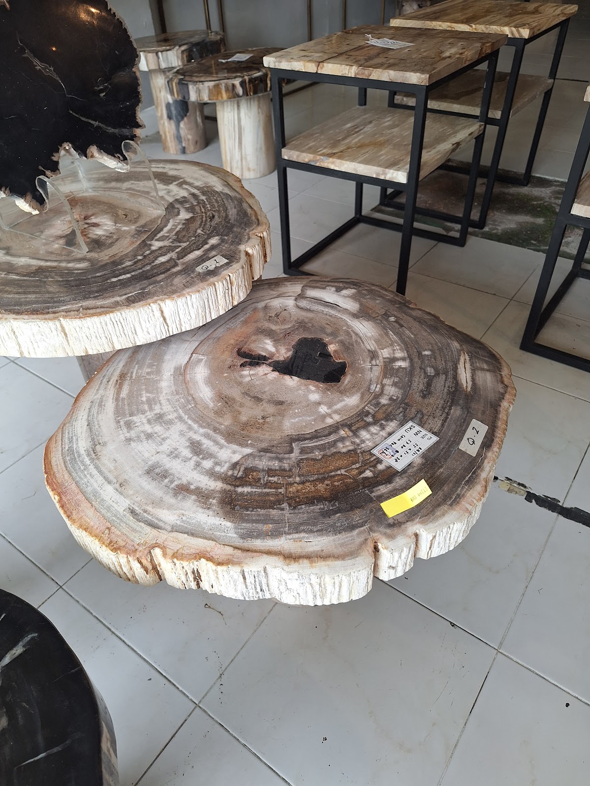SIDE TABLE JAMUR — SKU STJM.008 | Petrified Wood by PJ Antique Bali