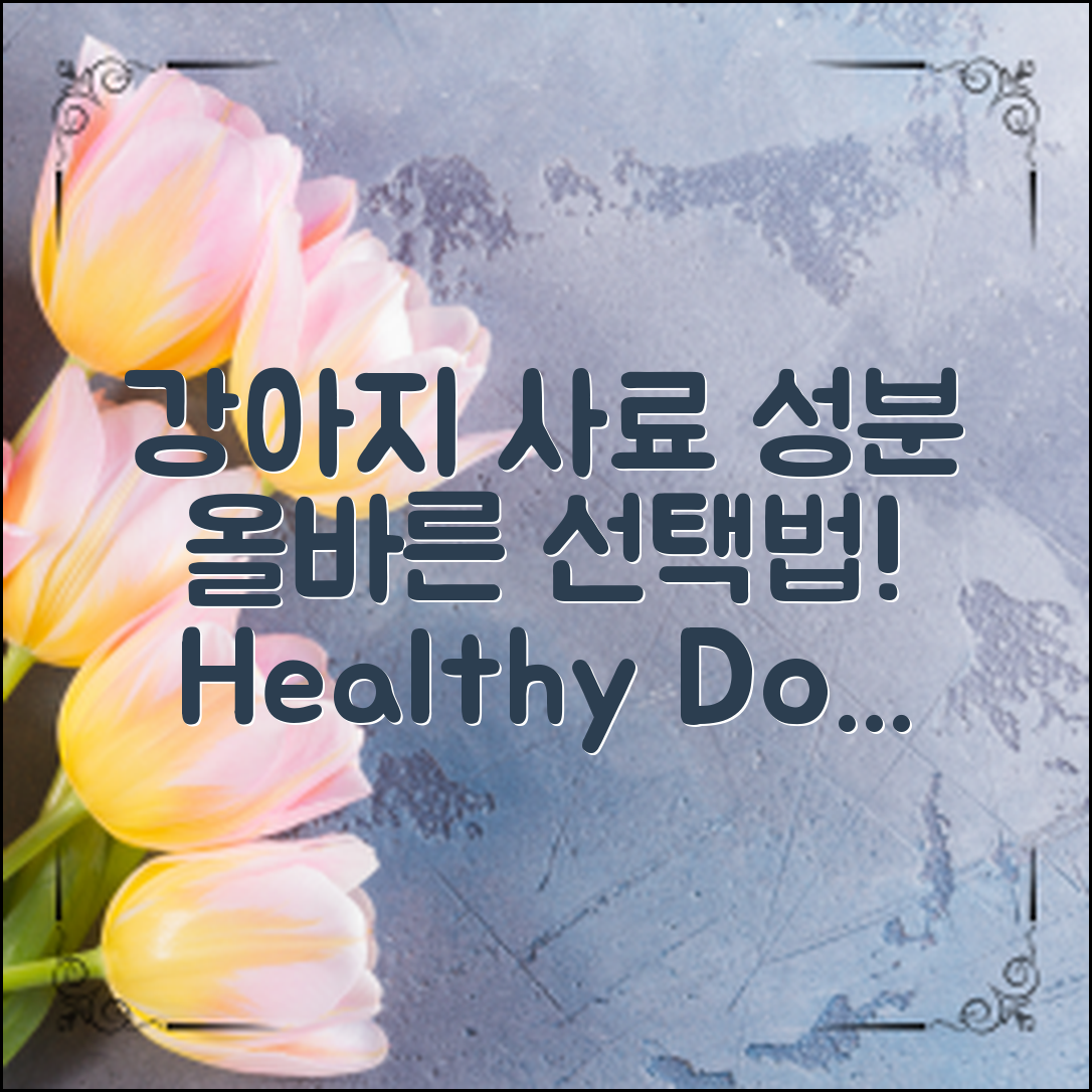 올바른 강아지 사료 선택을 위한 성분 분석 및 추천!