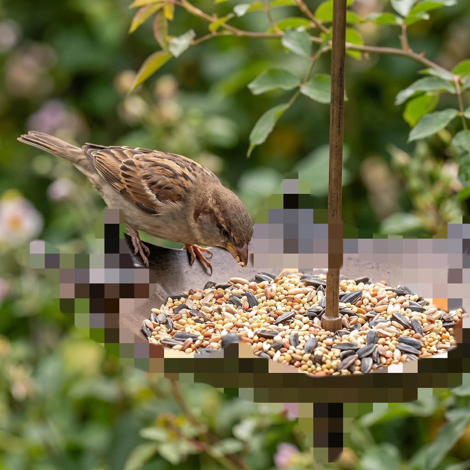 Decorative bird feeder in umbrella shape