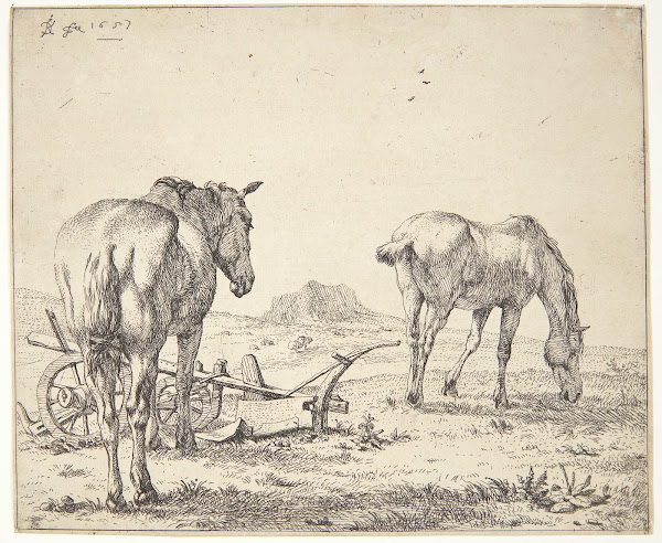 To heste og en plov 1657