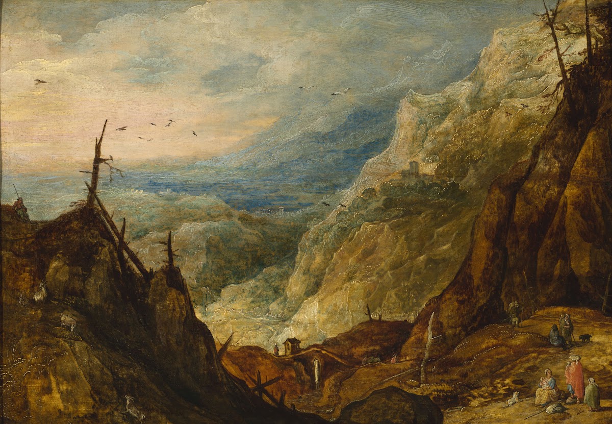Mountain landscape with a broken tree 1620 1629