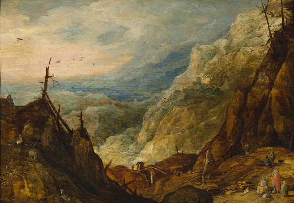 Mountain landscape with a broken tree 1620 1629