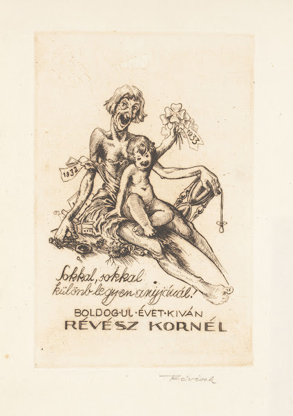 Nieuwjaarswens van Kornél Révész 1932