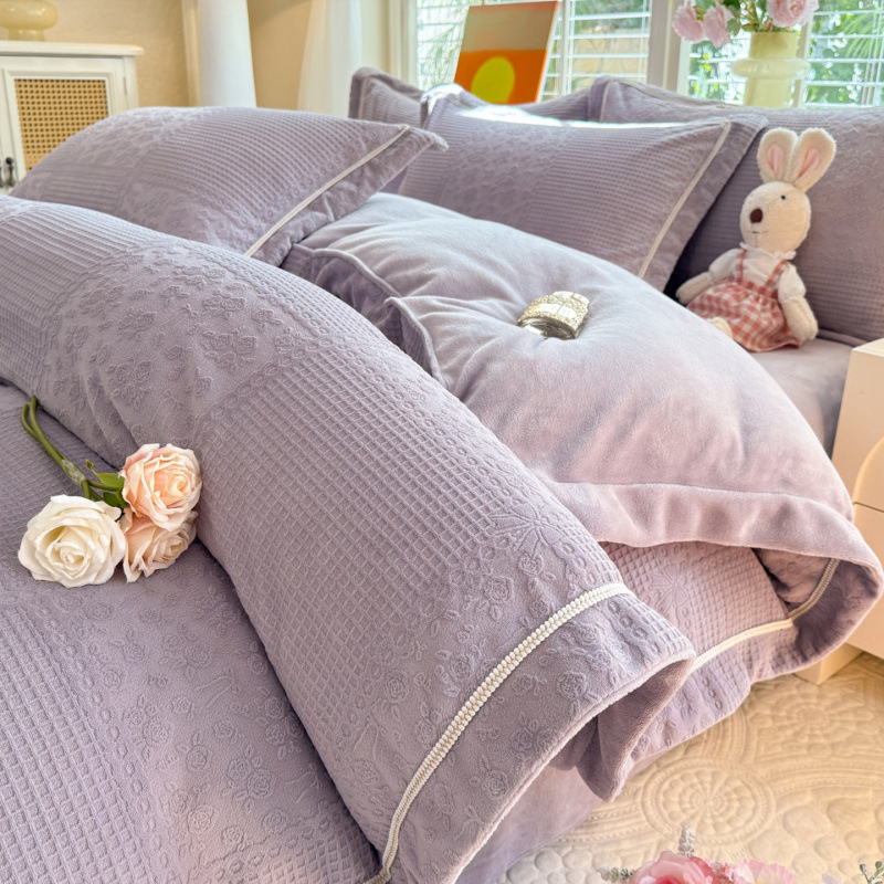 Milk Fiber Fleece Bedding Set, Antistatic, 4-Piece
