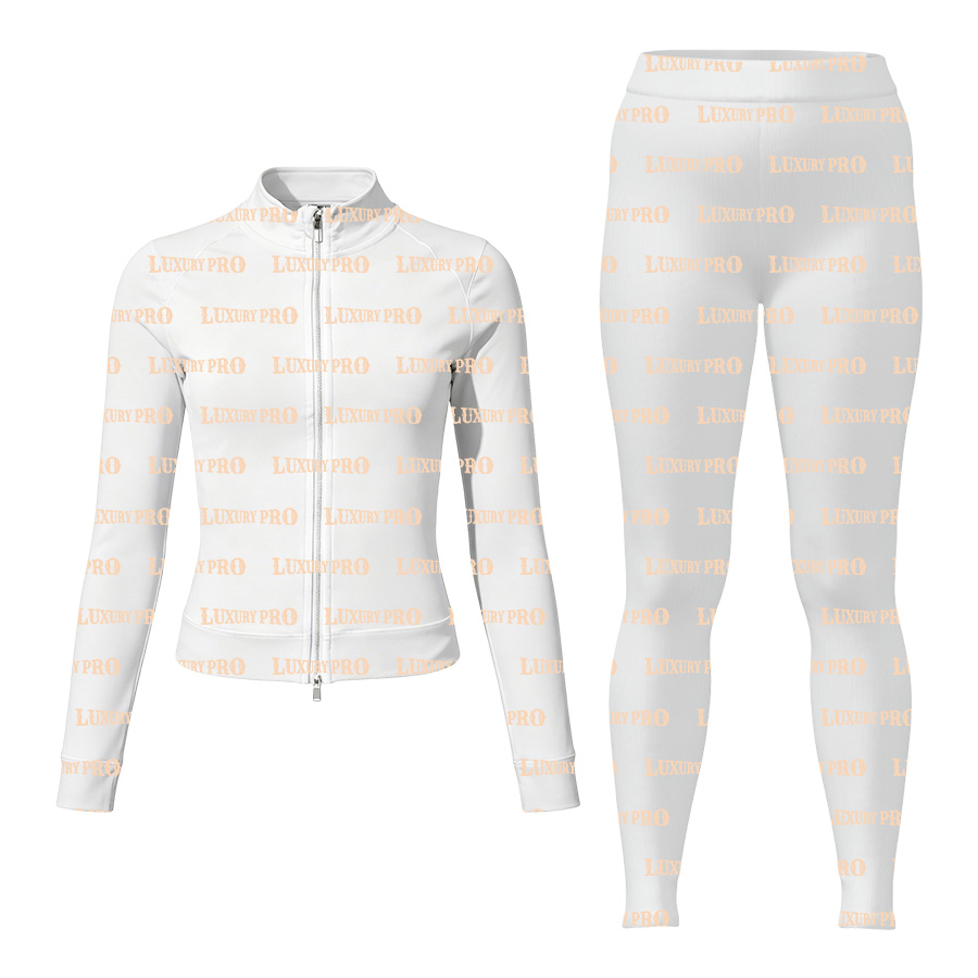 AOP INC Yoga Wear Set - White Zippered