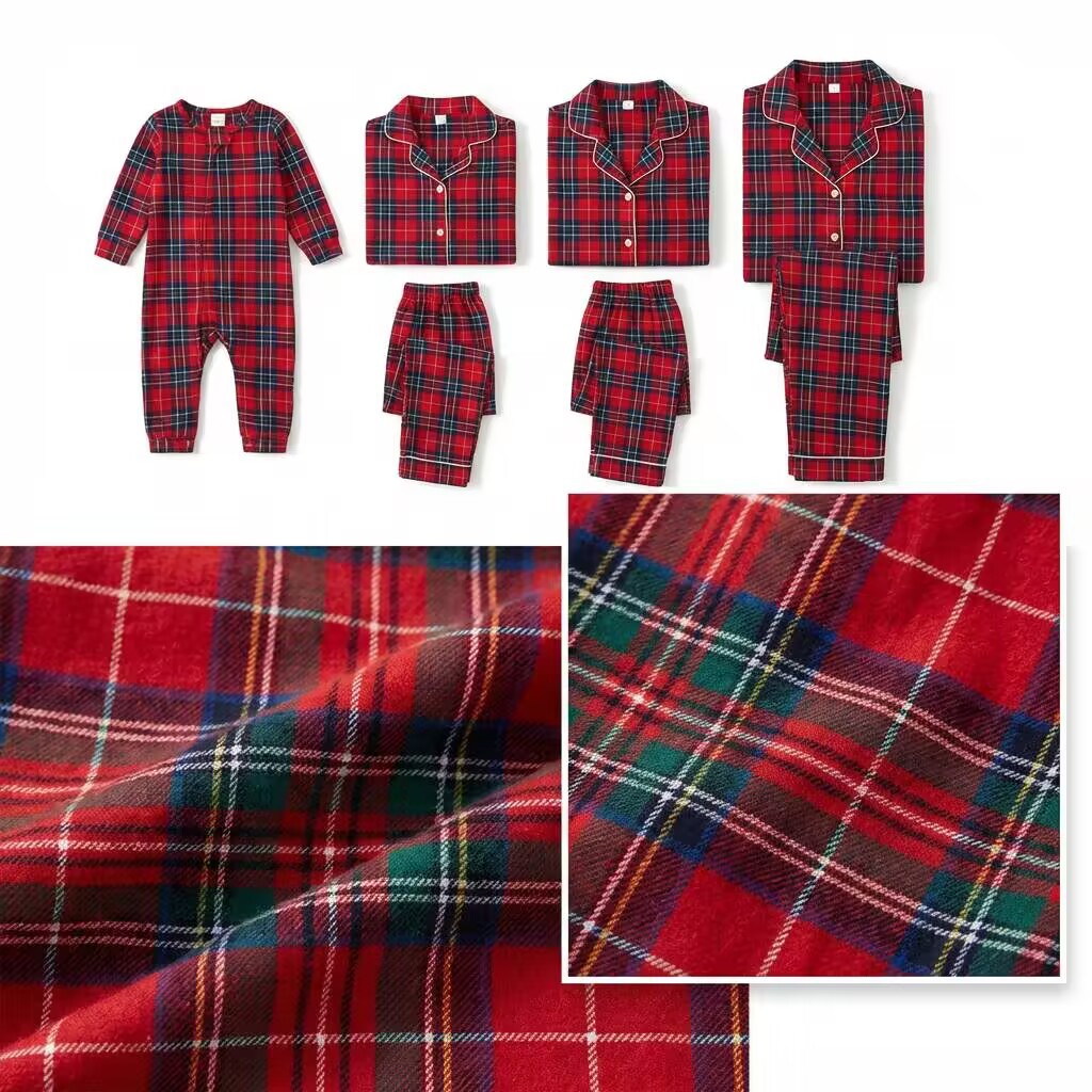 Luxurious Family Pajama Set with Collar