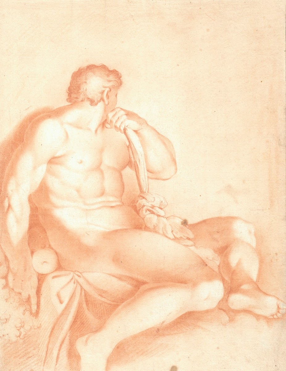 Study of a male nude after a figure from a fresco by Michelangelo