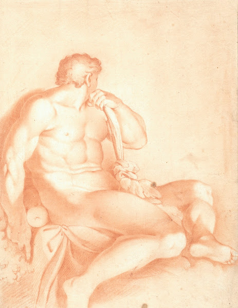 Study of a male nude after a figure from a fresco by Michelangelo